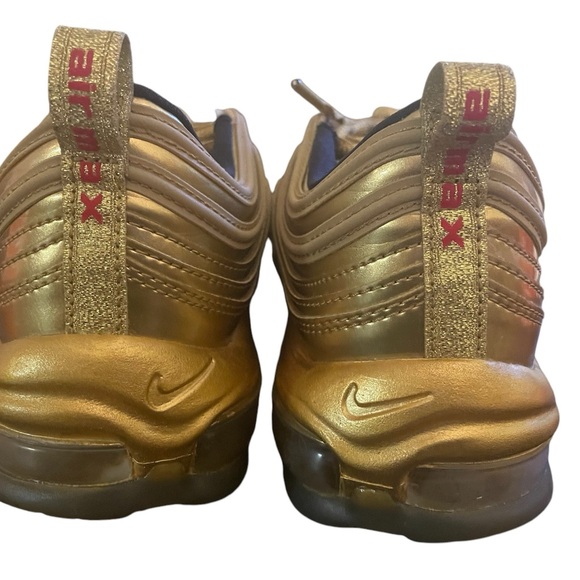 Nike Air Max 97 QS Olympic Triple Gold Shoes CT4556-700 Men’s Size 7.5 - Picture 3 of 5